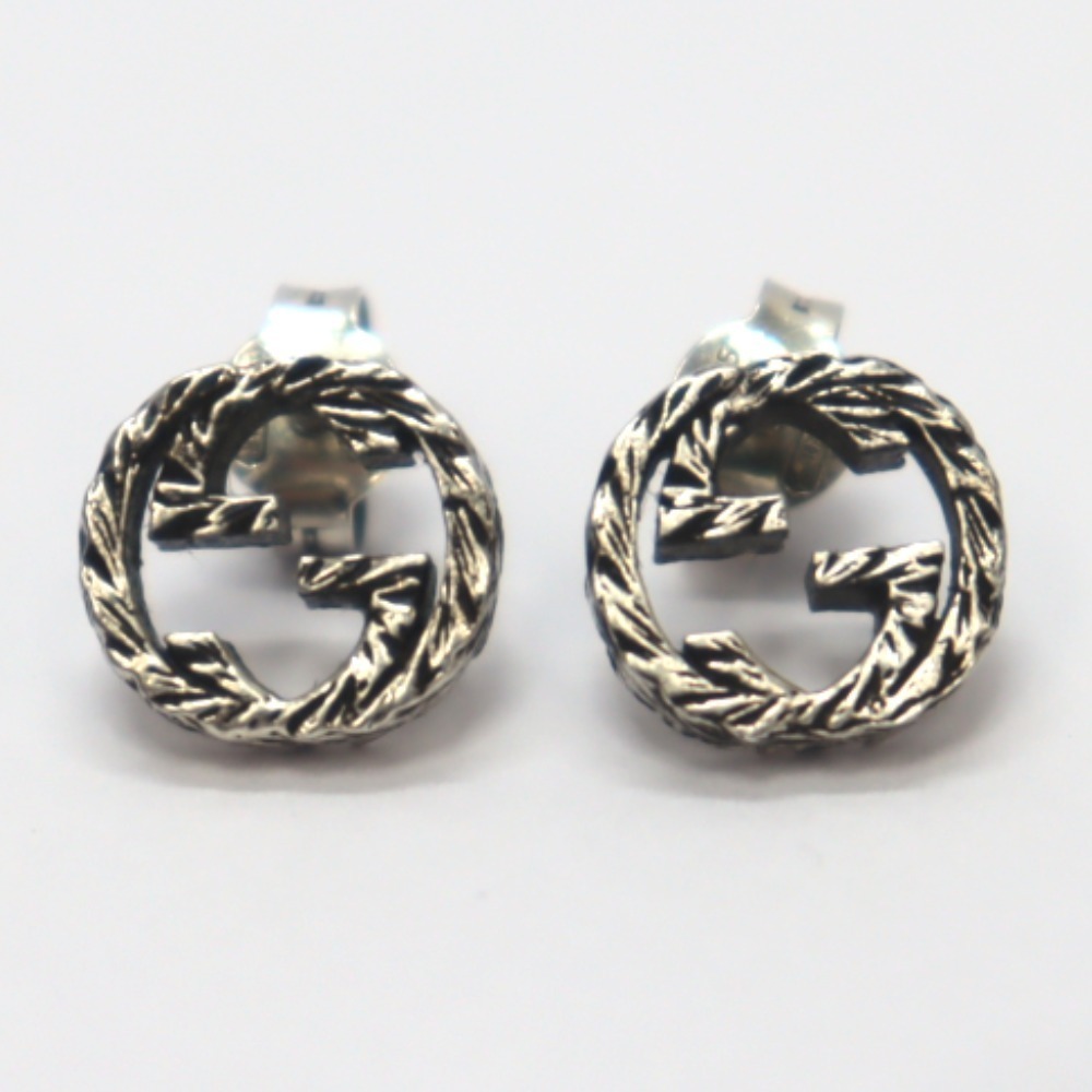 Gucci Interlocking Earrings G Silver - image 1